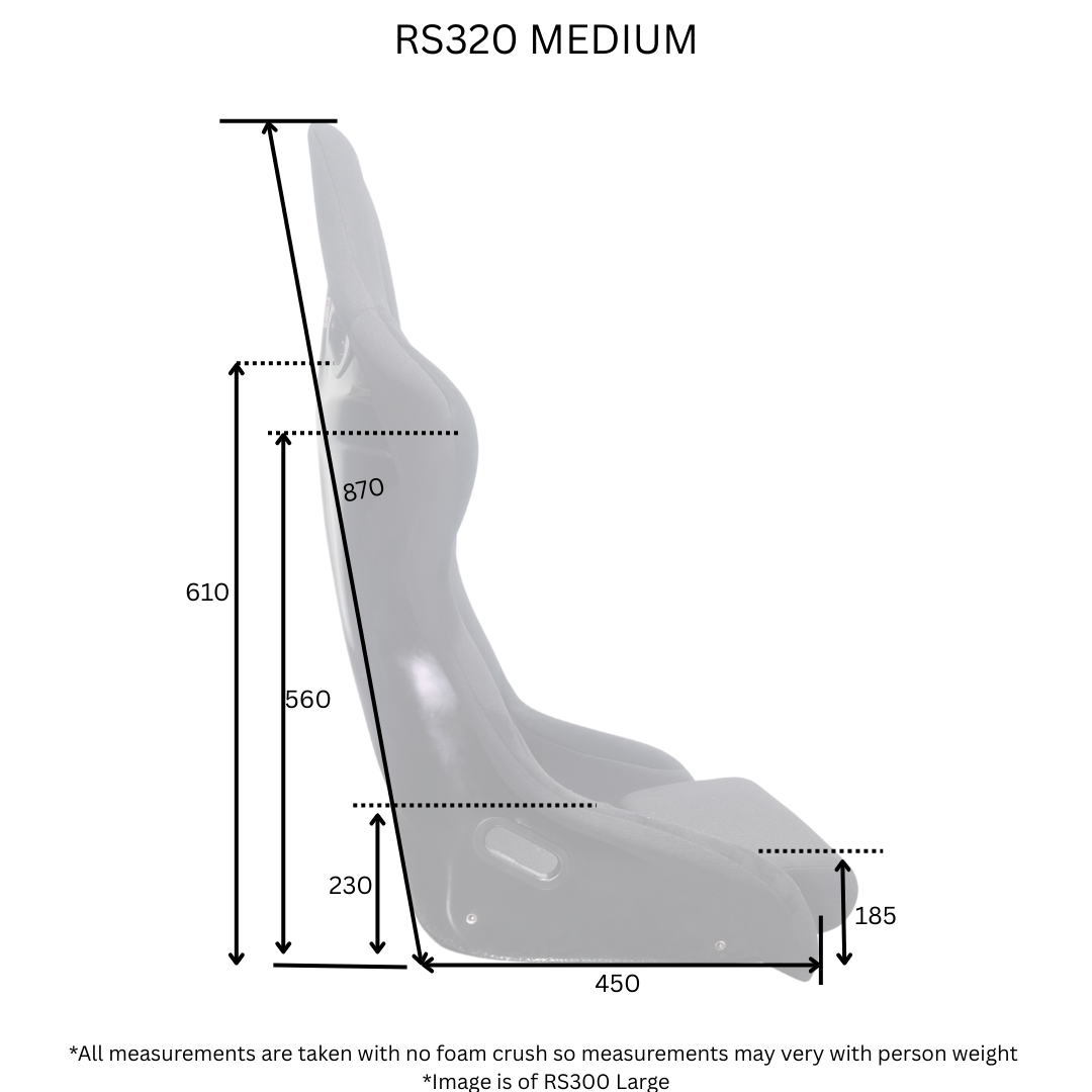 RS320 Fixed Bucket Seat - Medium