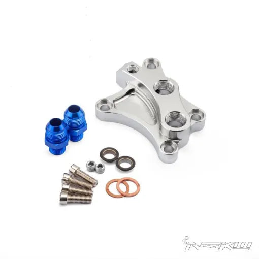 Nissan SR20Det Silver Oil Cooler block adapter-Oil Cooler Adapter-NZKW Australia