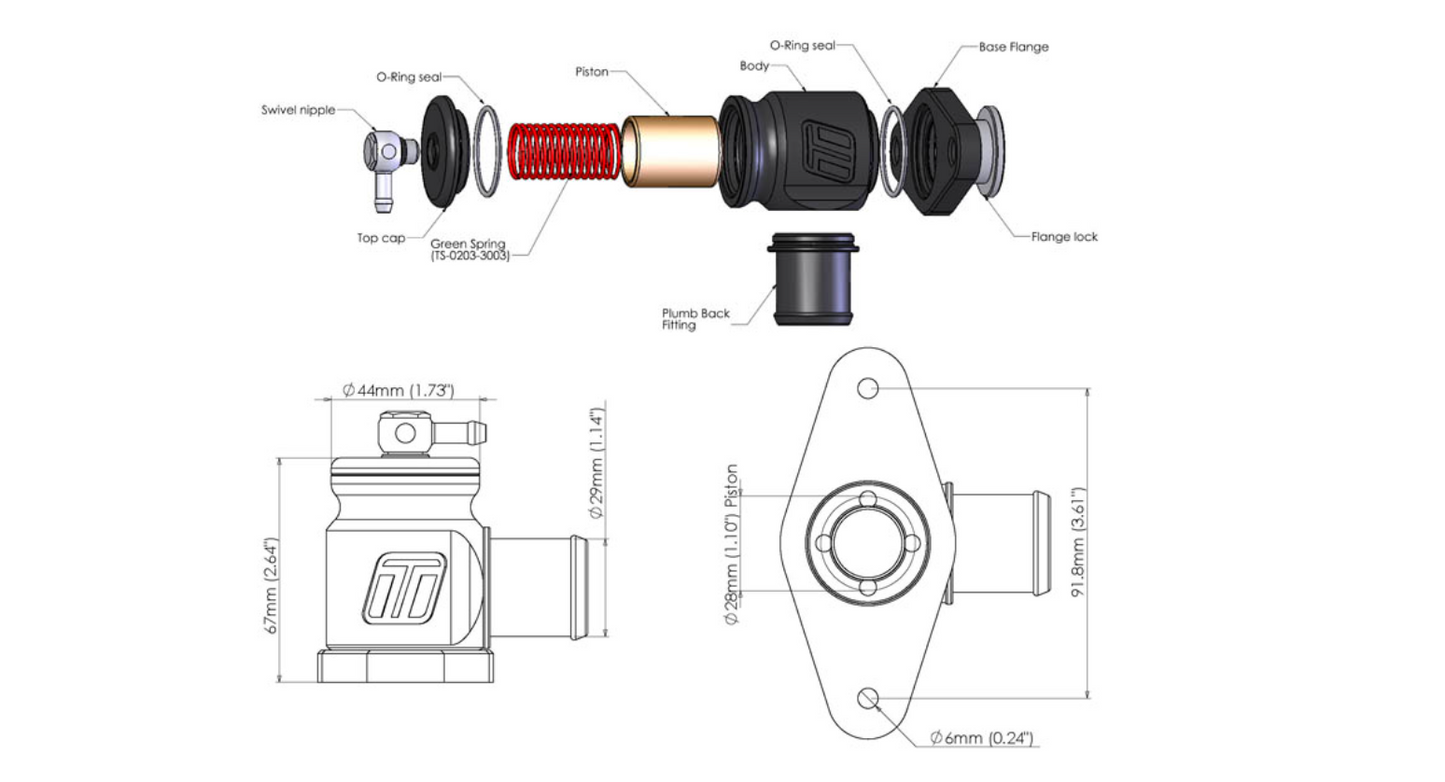 Kompact Plumb Back Valve (Diverter Valve) Suit Mazda 3/6 MPS