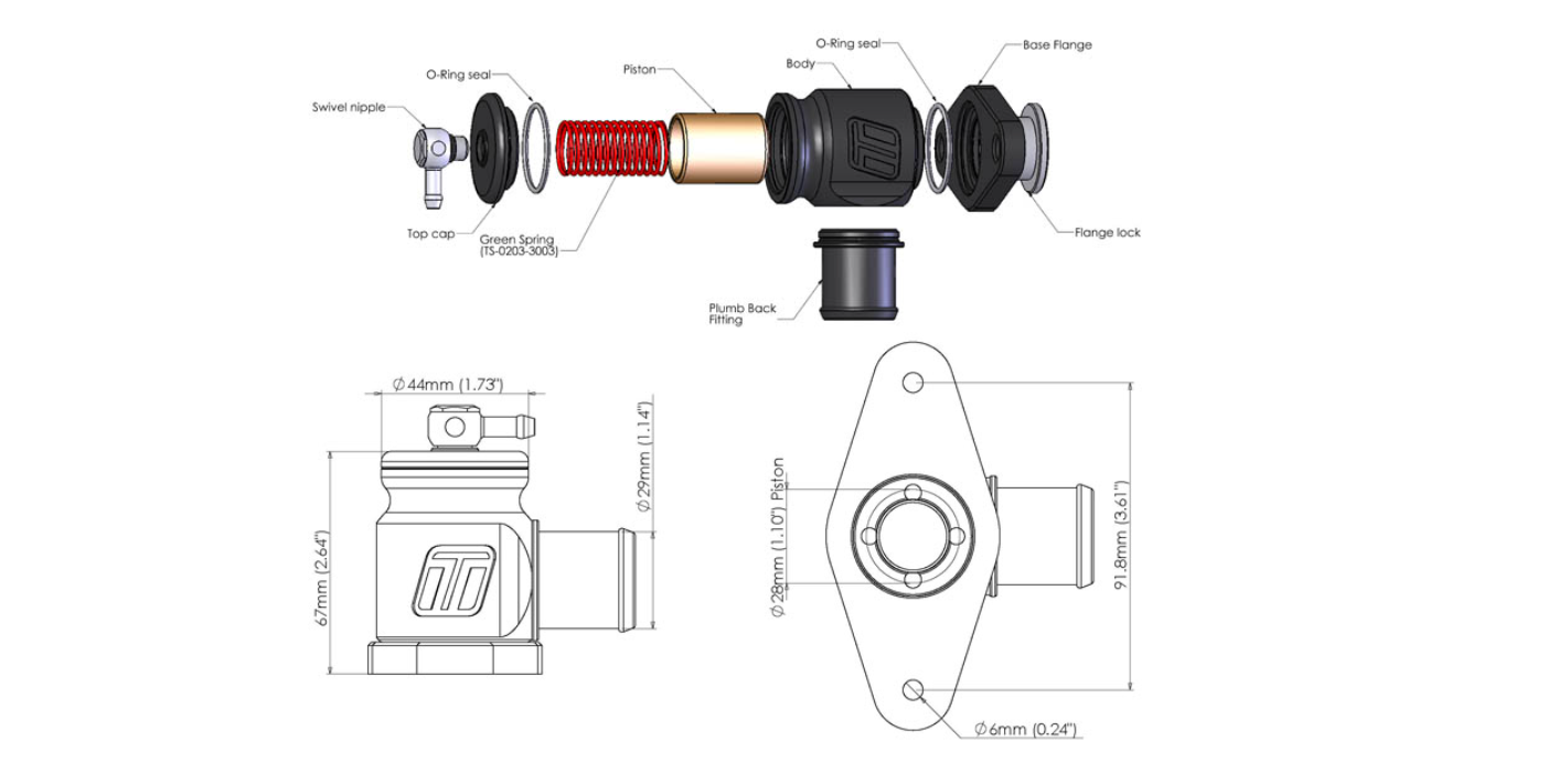 Kompact Plumb Back Valve (Diverter Valve) Suit Subaru/Nissan