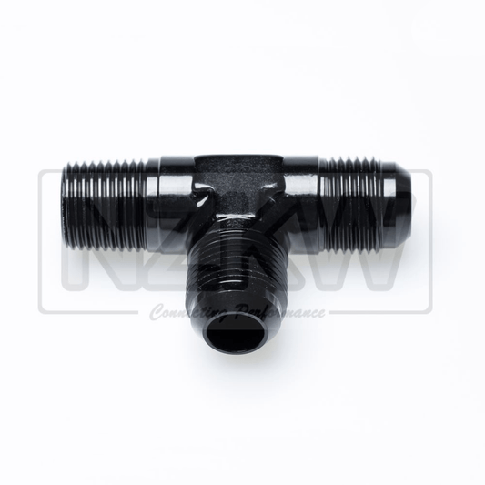 AN Flare Tees with Male/Female NPT on run 4AN to 1/8'npt Black
