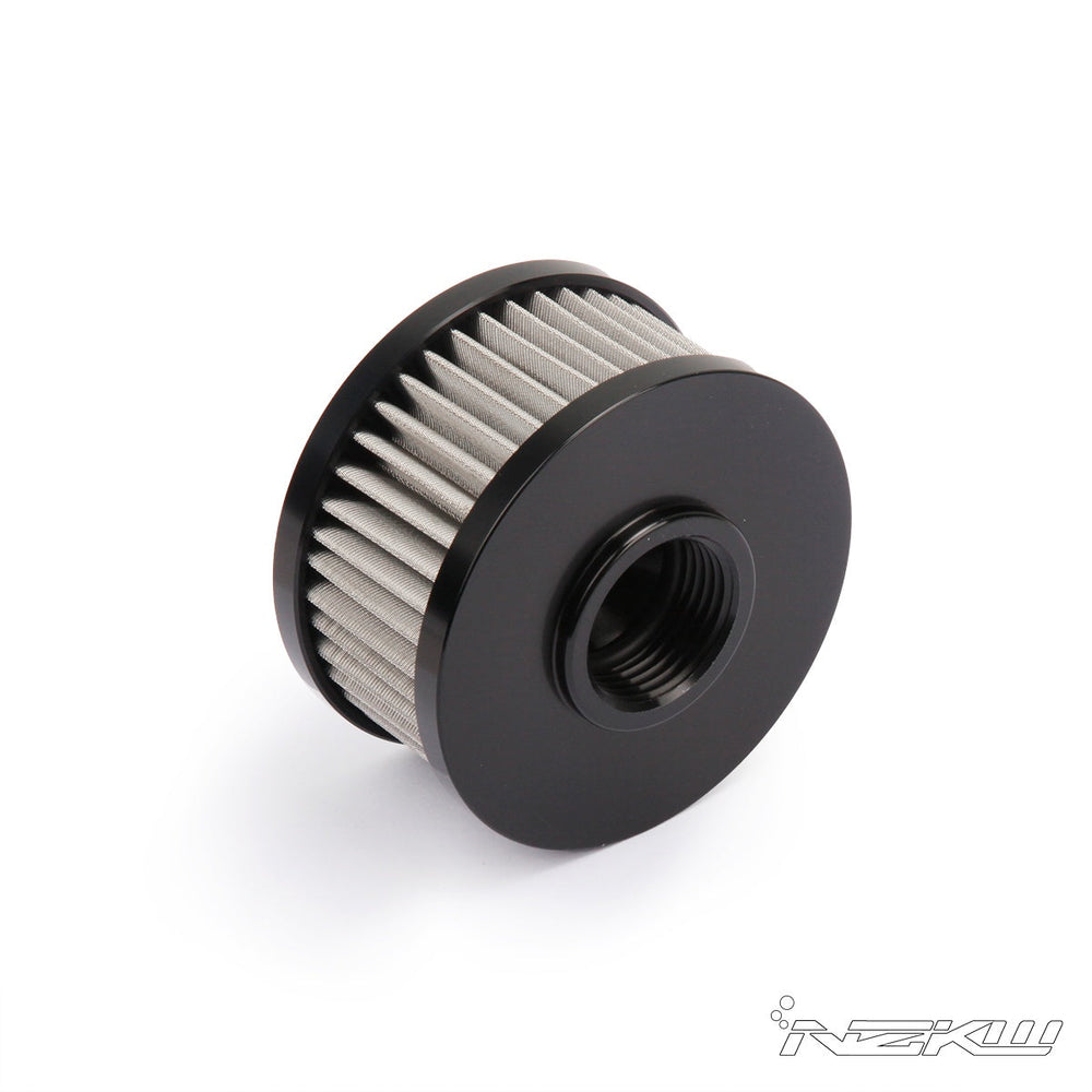CNC Billet Breather Filter in Black Large
