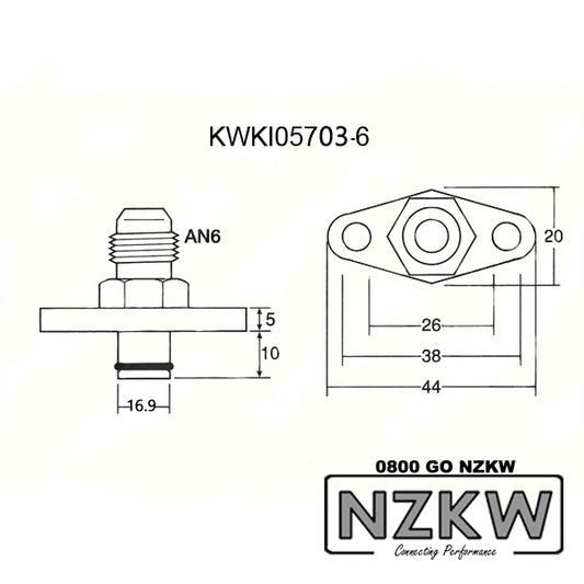 Mitsubishi factory fuel rail adapter - AN