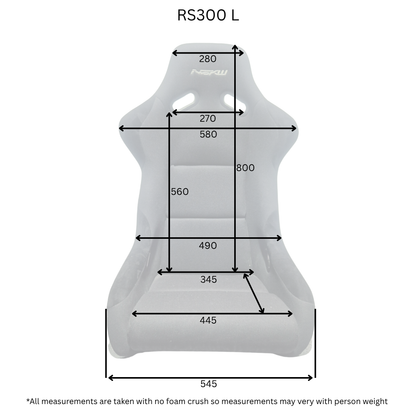 RS300 Fixed Back Bucket Seat - Large
