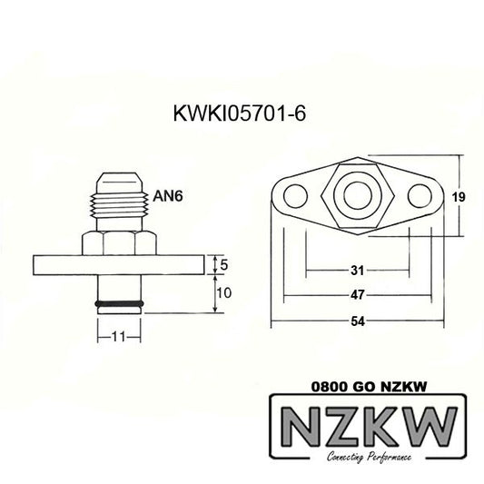 Toyota / Subaru Legacy Black factory fuel rail adapter -AN